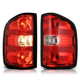 DWVO Rear Tail light Compatible with 2007-2013 Chevy Silverado 1500/2500HD/3500HD(Not Fits 2007 Classic),12-14 GMC Sierra 2500HD/07-14 3500HD Tail Lamp With Bulb Inside-Passenger and Driver Side