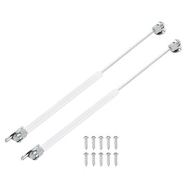 uxcell 2Pcs Lid Support Hinges, 14 Inch 200N Gas Struts Heavy Duty Gas Spring Soft Close Lid Stay Hinges Lift Support with l Mounts for Tool Box Cabinet, White