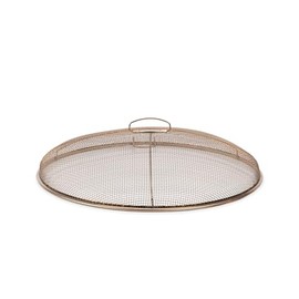 TIKI Social Fire Pit Screen – 18" Outdoor Fire Pit Spark Protector & Ember Guard – Durable Metal Fire Pit Accessories in Gold & Black