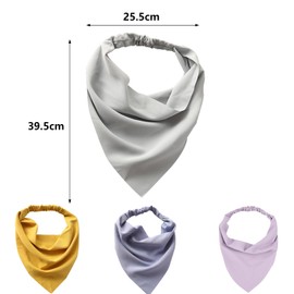 FENGZIZH Headbands Pure Color Chiffon Head Kerchief,Soft Chiffon Fabric,Elastic Hair Band for Women and Girls,4 Pcs
