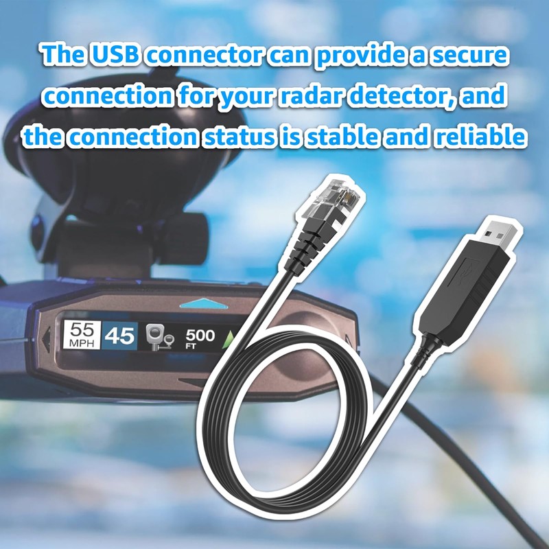 3.3FT USB to RJ11 for Uniden Radar Detector Power Cable