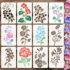 12 Piece Large Flower Stencil Set (21 x 29.7 cm),