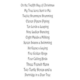 Twelve Days of Christmas Stair Riser Decals Holiday Staircase Steps Stickers Xmas Stairway Decor Ideas Removable Vinyl 14Psc/Set Over 30 Colors To Choose From