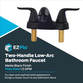 EZ-FLO Two-Handle Low-Arc Bathroom Faucet, Matte Black, 10190MB