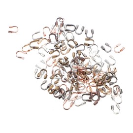 EXCEART 500pcs Wire Guardians for Jewelry Making Tube Crimp Beads U- Type Wire Connector Small Wire Guard Thread Protector Loop Guardian for DIY Jewelry Making