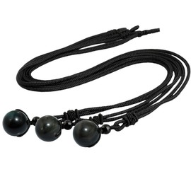 KYEYGWO Handmade Natural Gemstone Ball Adjustable Blessing Pendant Necklaces for Men and Women, Stone, nylon, Obsidian