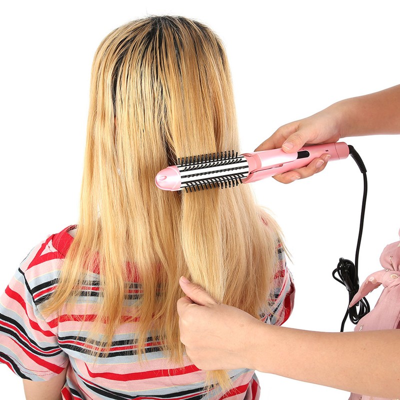 Folding Adjustment Mini Portable Straightener &amp; Curler Comb Hair Stick