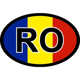 Daged Romania Sticker Car Foreign License Plate Set of 2 Stickers – Country Identification Holiday AKZ