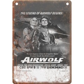 Airwolf TV Show Ad 12" X 9" Reproduction Metal Sign IC115