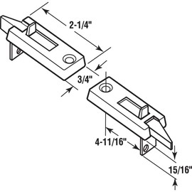 Prime-Line F 2642 Vinyl Spring-Loaded Replacement Window Tilt Latch Pair, 1-11/16” Hole Center, White (1 Pair)