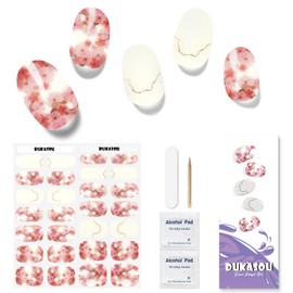 DUKASOU Gel Nail Seals, 28 Pieces Semi-cured Nail Seal, Cured Type, Removable, Gel Nails, for Hands, Refreshing Sheer, Odorless, Hand Glow, Easy Off for Women, Girls, Kids, DIY Decoration, Birthday