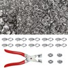 TOAOB 100 Set Edelstahl Druckknöpfe kit mit Zange 9,5mm Jersey