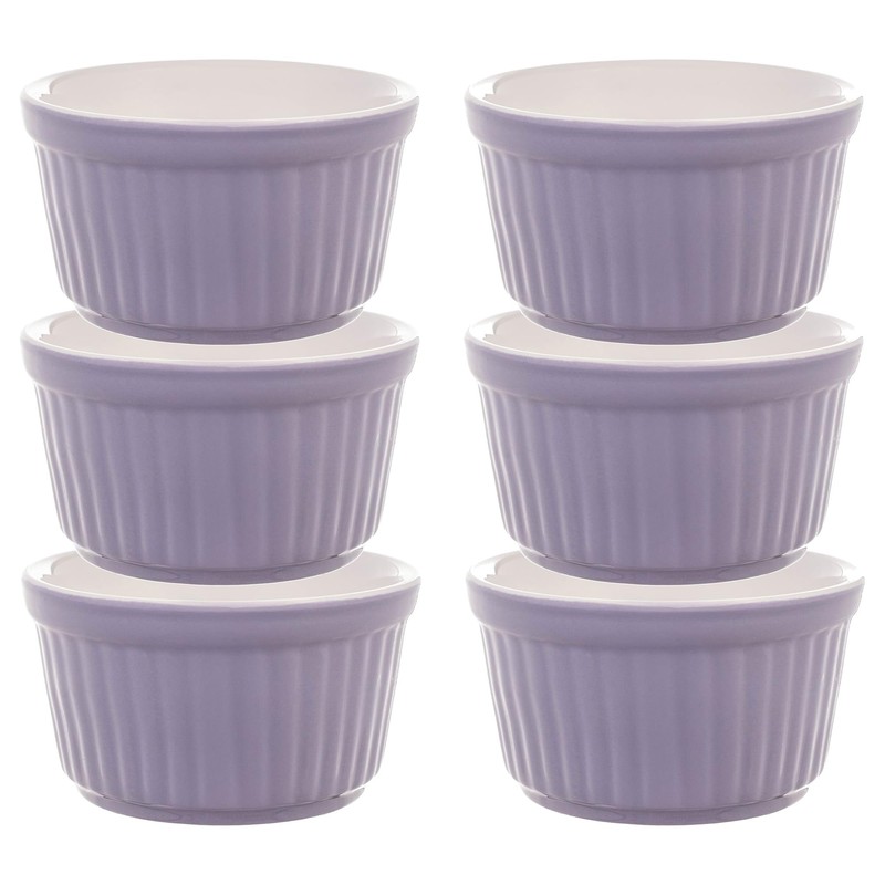 KADAX Soufflé Moulds Set, 6 Pieces, Diameter 9 cm, Crème