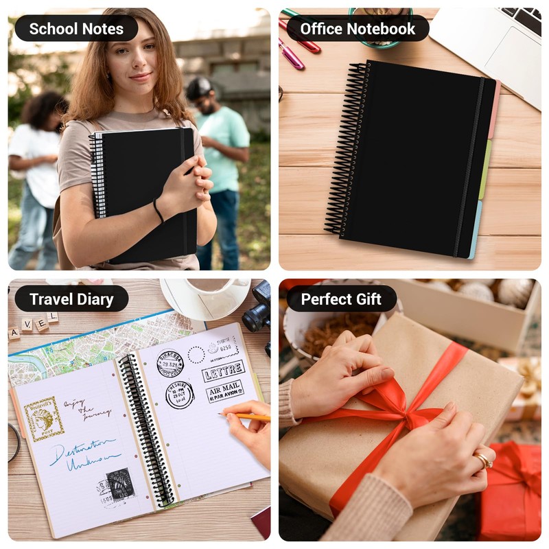 Yarotm Notebook Lined A4 - Spiral Binding Notepad 23.5 x