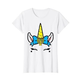 Hanukkah Unicorn Head Chanukah Jewish Girls Kids Toddlers T-Shirt