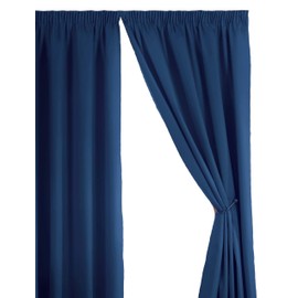 Simply Style Madison Blue Thermal Backed Readymade Curtain Pair 46x54in(116x137cm)