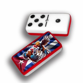 RCP PRODUCTS Dominos Set for Adults – Professional Double 9 Cuban Dominoes Set, Classic Travel Board Game with Wood Case Juegos de Mesa (Cuba Gallos)