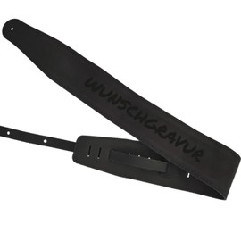 DER BANDMARKT High-Quality Suede Guitar Strap with Engraving | Suede Guitar Strap for Electric Guitar, Western Guitar, Acoustic Guitar or Bass | Electric Guitar Strap with Laser Engraving, black