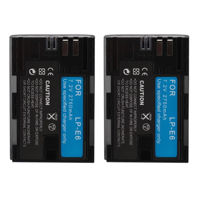 2pcs Camera Battery 2750mAh 7.2V for LP E6 E6N R5