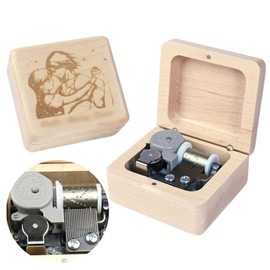 Sinzyo Wooden Vintage Engraved Clockwork Music Box Merry Go Round of Life Music Box Birthday Christmas Children Friends (Maple Wooden Box)