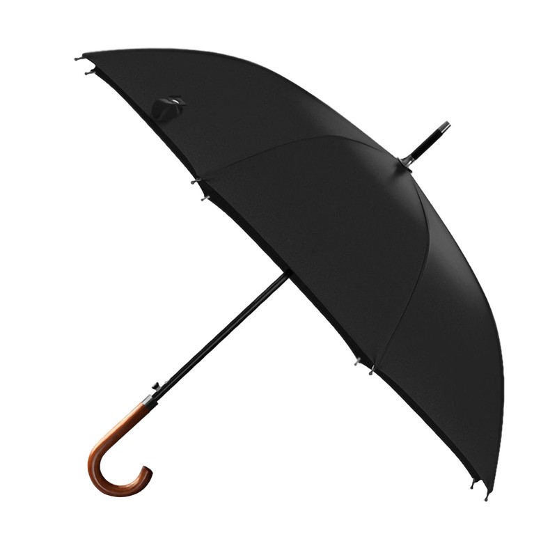 Long Umbrella Long Wooden Handle Windproof Retro Style Water Resistant