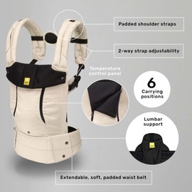 LÍLLÉbaby Complete All Seasons Ergonomic 6-in-1 Baby Carrier Newborn to Toddler - with Lumbar Support - for Children 7-45 Pounds - 360 Degree Baby Wearing - Inward & Outward Facing - Moonbeam