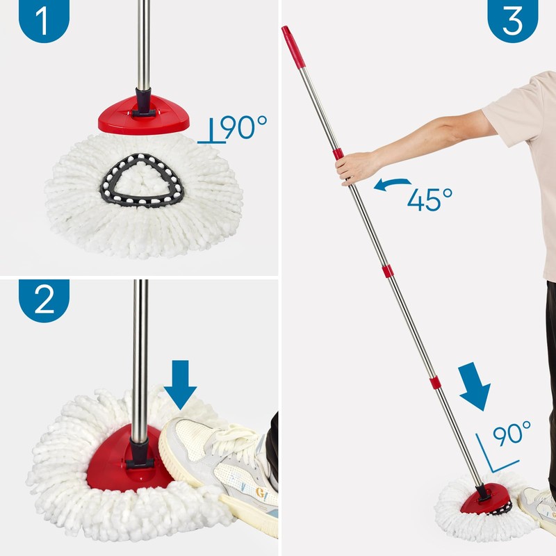 Matthew Cleaning 3Pack White Microfiber Spin Mop Replacement Head Compatible