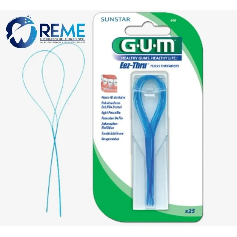 50 Enhebradores De Hilo Dental Gum® Eez-thru® 2 Paquetes