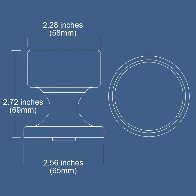 (4 Pack) Privacy Round Crystal Door Knobs Chrome Round Rosette