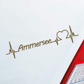 Hellweg Druckerei Ammersee Herz Puls See Sea Liebe Love Auto Aufkleber Sticker Heckscheibenaufkleber