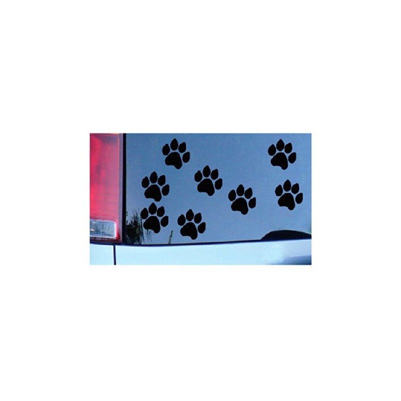 8 Dog Paw Prints Sticker Black - Dogs, Puppy, Pooch