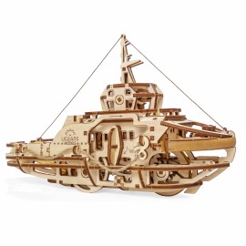 UGEARS Tugboat Ugears 3D Mechanical Wooden Model DIY 3D Brainteaser Building Set