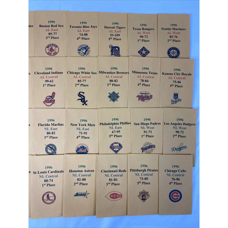 Strat-O-Matic 1996 Strat-O-Matic Baseball Printed Storage Envelopes with Stats and