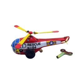 Qianly Tinplate Wind up Helicopter Collection Retro Decorative Clockwork Toy Tin Figurine Toy for Girls Boys Ornaments Party Favor