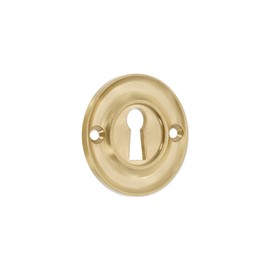 Infinity Decor Solid Brass Vintage Style Slimline Standard Escutcheon Door Lock Keyhole Cover for Front Doors 42mm (Satin Brass)