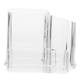 CAXUSD Acrylic Pen Organizer and Makeup Brush Holder Multi-Functional Storage for Desk for Pens Scissors Cosmetics and More Transparent Design for Enhanced Desktop Aesthetics