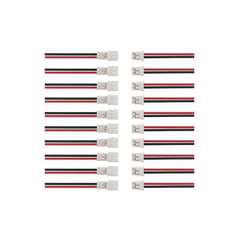 20 pares de conectores JST-PH de 2 pines, conector macho