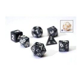Sirius a Dice Pearl Charcoal Grey Acrylic Dice Set