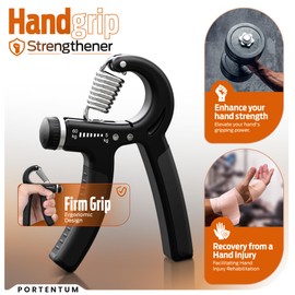 PORTENTUM Hand Trainer, Forearm Trainer, Adjustable Resistance 5-60 kg, Hand Forearm Training Device, Grip Strength Trainer, Non-Slip Handle, for Athletes and Restoration of the Hand