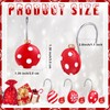 Zhengmy 12 Pcs Christmas Shower Curtain Hooks Small Red Christmas