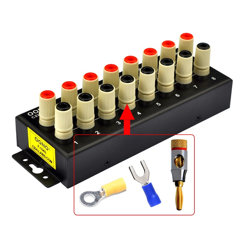 Banana Jack 8 Outlet DC Power Distribution Strip (Without Cable)