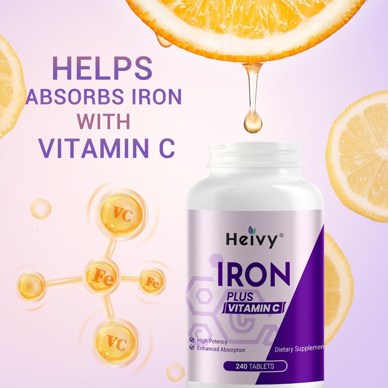 Heivy Ferrous Sulfate 325mg (Iron 65mg), High Potency Iron Supplement