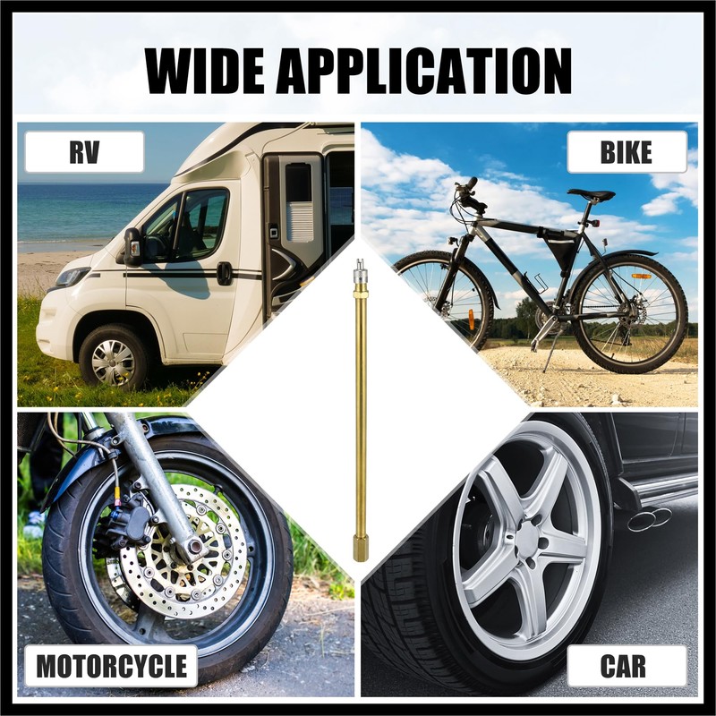 Hihaha 4pcs 200mm/7.87" Car Tire Valve Stem Air Inflation Extension