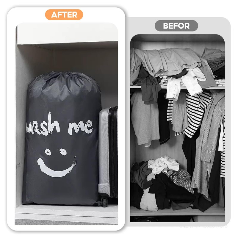 Travel Laundry Bag, 2 Pcs Portable Large Laundry Bags, Durable