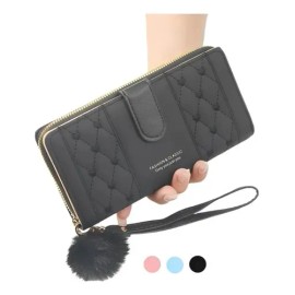 Cartera Antirrobo Gran Capacidad Billetera Moda Para Mujer Negro