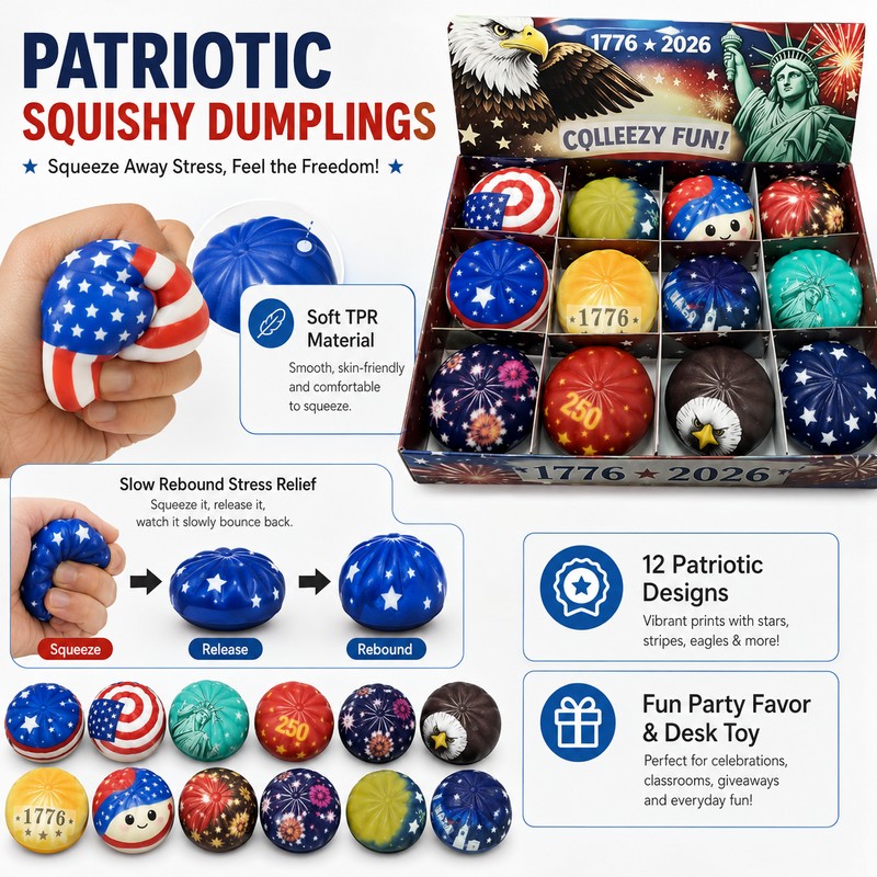USA 250th Anniversary Squishy Toy Set for Stress Relief –
