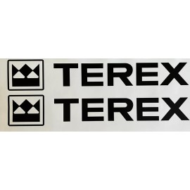 TEREX EQUIPMENT DIE CUT DECAL STICKER - 24” - SET OF 2 - Black Tractor Loader