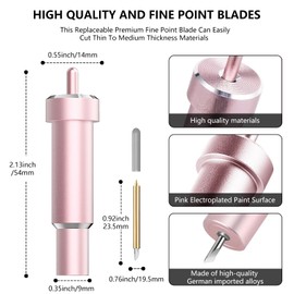 Premium Fine Point Blade Compatible with Cricut Maker 3/Maker/Explore 3/Explore Air 2/Air/One,Fine Point Blade Housing for Slicing Cuts Glitter Vinyl,Cardstock,Faux,Adhesive Foil,Vellum and Etc（Pink）