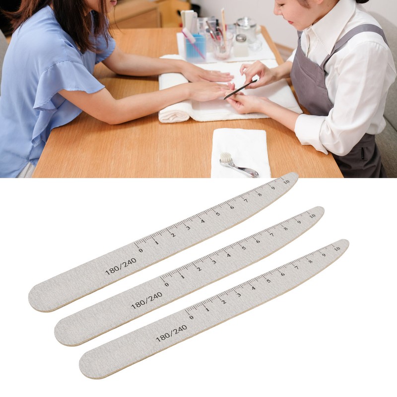 50pcs Washable Reusable Nail File with Scale Professional Home Salon