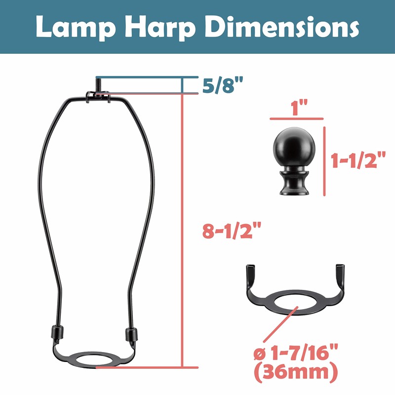 Aspen Creative 20039-32A, 8-1/2" Lamp Shade Harp Holder with E26